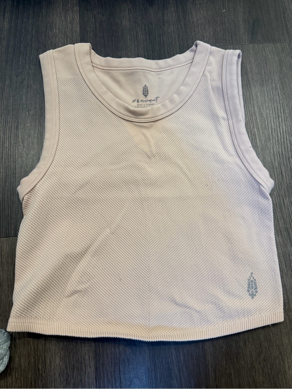 FP Movement by Free People Ribbed Crop Tank Top - Light Pink - Picture 2 of 3